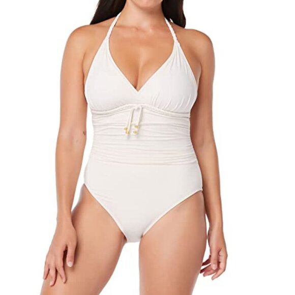 Bleu by Rod Beattie Braid-Trim Empire One-Piece Swimsuit - Picture 1 of 10